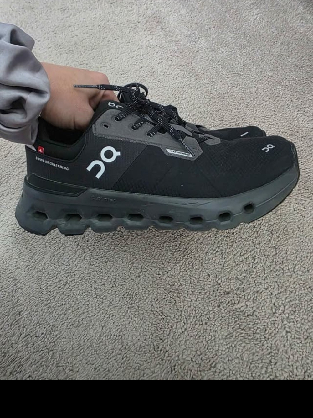 On Cloud Waterproof Women's Athletic Shoes in Black